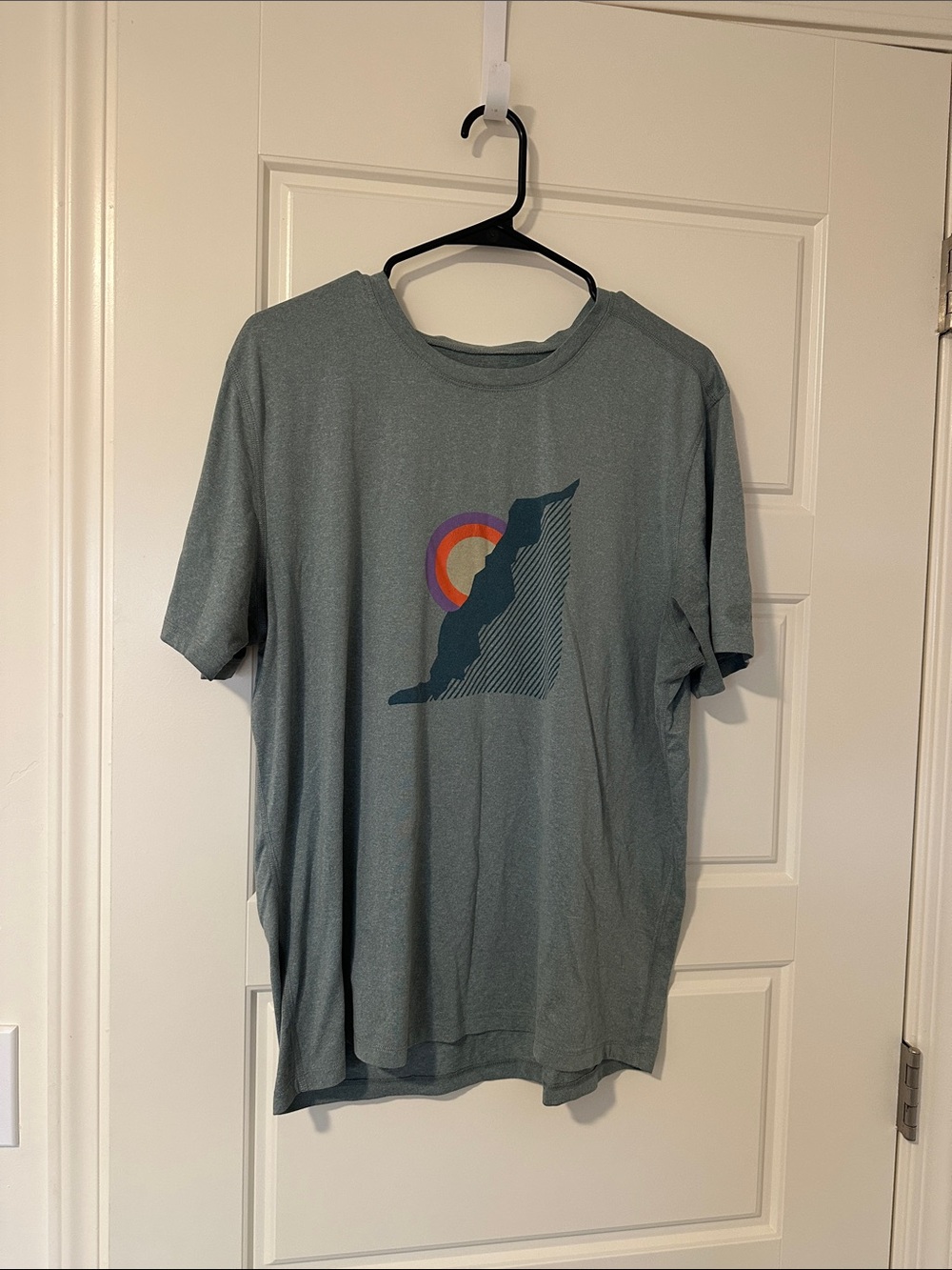 Marine Layer Short Sleeve Graphic Tee in Sage Green with Sunset Accent